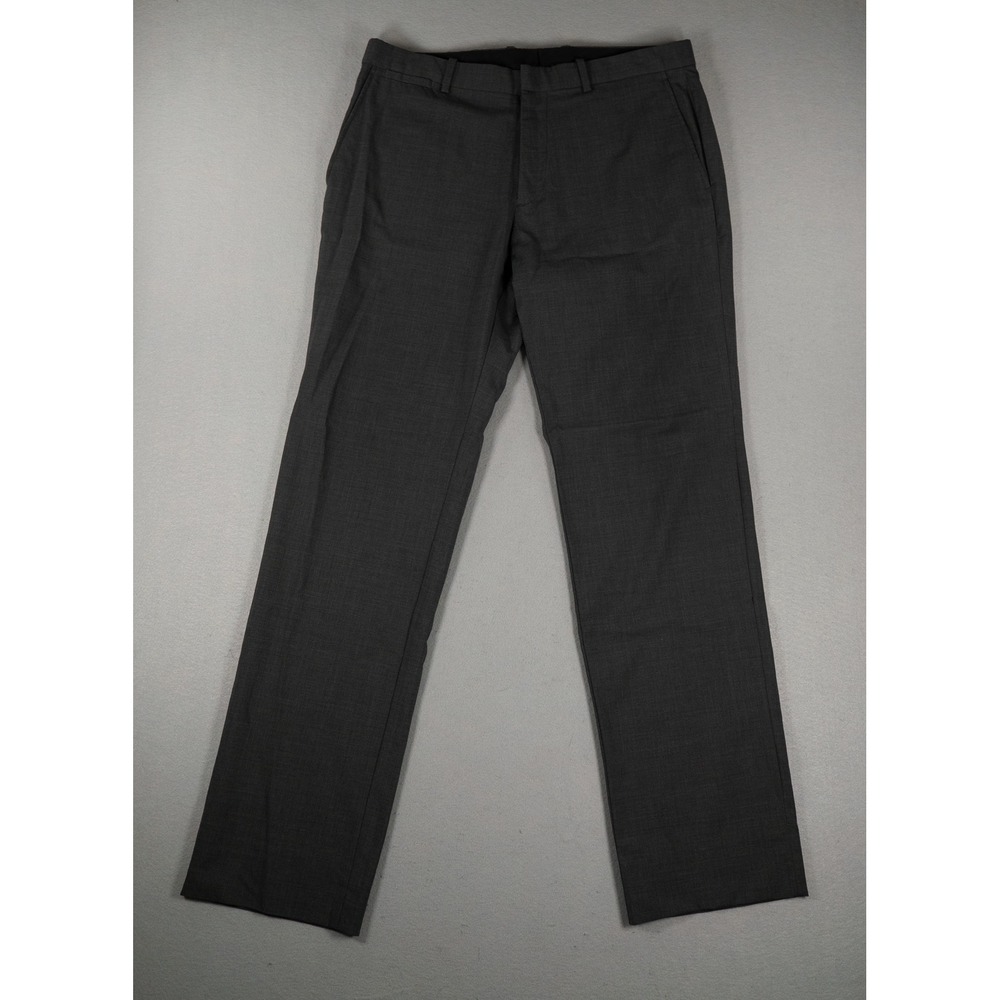 Theory Mens Marlo New Tailor 2 Slim Straight Virgin Wool Pants Charcoal Grey 33 image 2